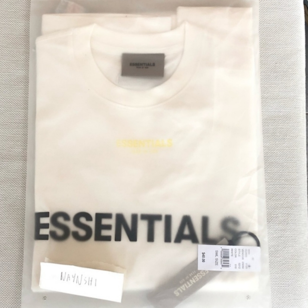 FOG Essentials White Logo T Shirt Small